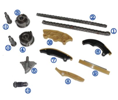 Kit de cadeia de tempo PA66 / PA46 para Ranger Rover Evoque Petrol PT204 2.0T 17-18