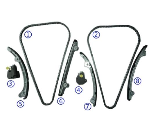 Kit de cadeia de tempo PA66 / PA46 de plástico para INFINITI FX45 VK45DE V8 4.5L 03-08