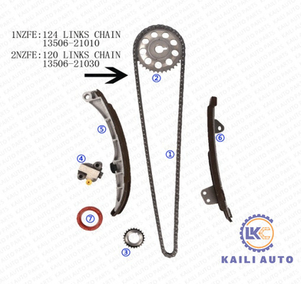 Corrente variável do sincronismo do motor da correia cronometrando 13506-21010 124L 13540-21010 de TOYOTA COROLLA