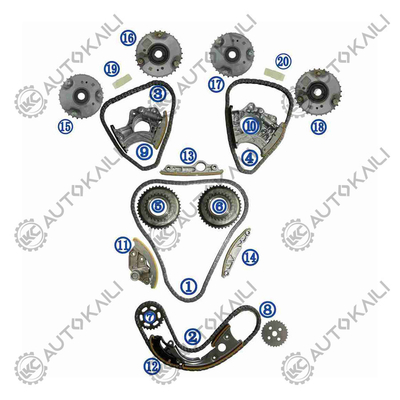 Kit de cadeia de cronometragem para AUDI/VW CPAA/CVBA/CLXA AUDI A8L 4H8 150KW 2.5L 09-14 A6L 4X8/C7 140KW 2.5L 10-15 06E109465BC 108L