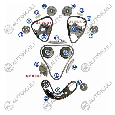 Kit de cadeia de tempo para AUDI / VW S5 8F7 CAKA 245KW 3.0T 08-11 06E109465BC 108L