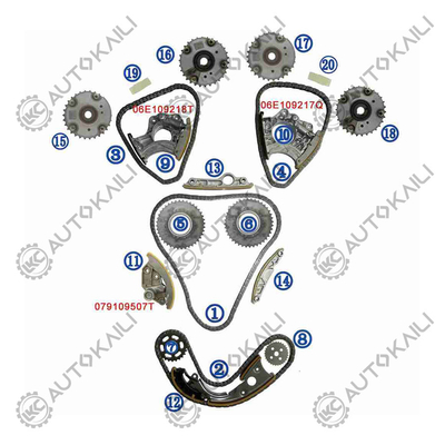 Kit de cadeia de tempo para AUDI / VW A8 4E8 BDX 154KW 2.8FSI 07-10 06E109465BC 108L
