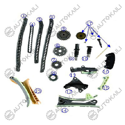 Kit de cadeia de cronometragem de plástico PA66 / PA46 para LR3 245Cu. In. V6 GAS gasolina 4.0L 05-07