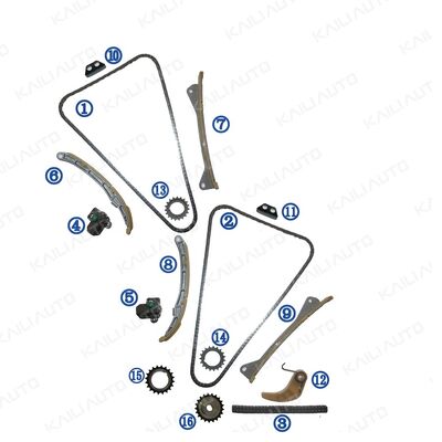 Kit de cadeia de tempo PA66 / PA46 de plástico para Genesis G6DJ 3.8L 12-14
