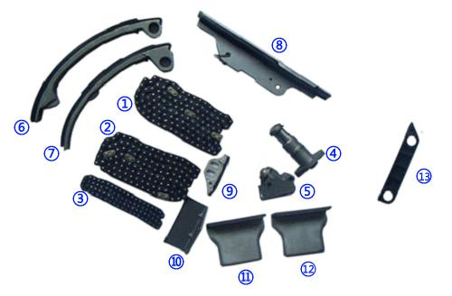 Kit de cadeia de cronometragem de plástico PA66 / PA46 para INFINITI 4494CC V8 90-96 Q45 32V DOHC