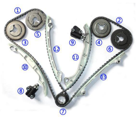 Kit de cadeia de tempo PA66 / PA46 de plástico para INFINITI QX56 VK56DE V8 5.6L 5552cc 04-06
