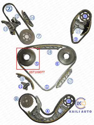 CASA CEXA 059109229J 106L 057109218K de VW PHAETON TOUAREG 3.0T CATA do conjunto da corrente do sincronismo de AUDI 2.7L CANA