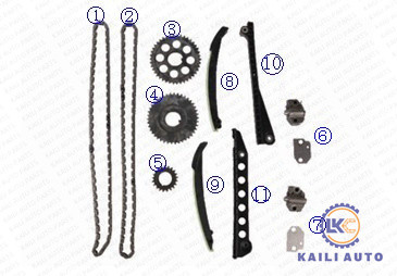 A corrente do sincronismo de F6TZ6268AA 8*122 ajustada para Ford Excursion E-350 5.4L 330Cu.V8 INTOXICA SOHC 2001