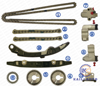 Corrente Kit For NISSAN TEANA J32 J31 2.3L 2.5L 3.5L 13028-JK00A 11*196L 13028-AL510 9*66L do sincronismo do motor VQ25DE